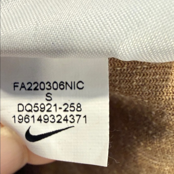 Nike Tan Wide Leg Activewear Loungewear Sporty Ribbed Cotton Blend Fabric Size S - Picture 11 of 14